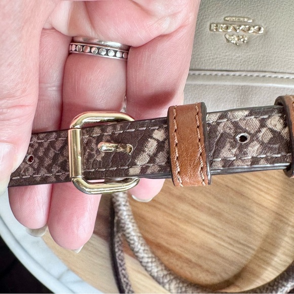 COACH Morgan Color Block Pebble Leather w/Exotic Embossed Trim Satchel/Crossbody - Picture 2 of 15